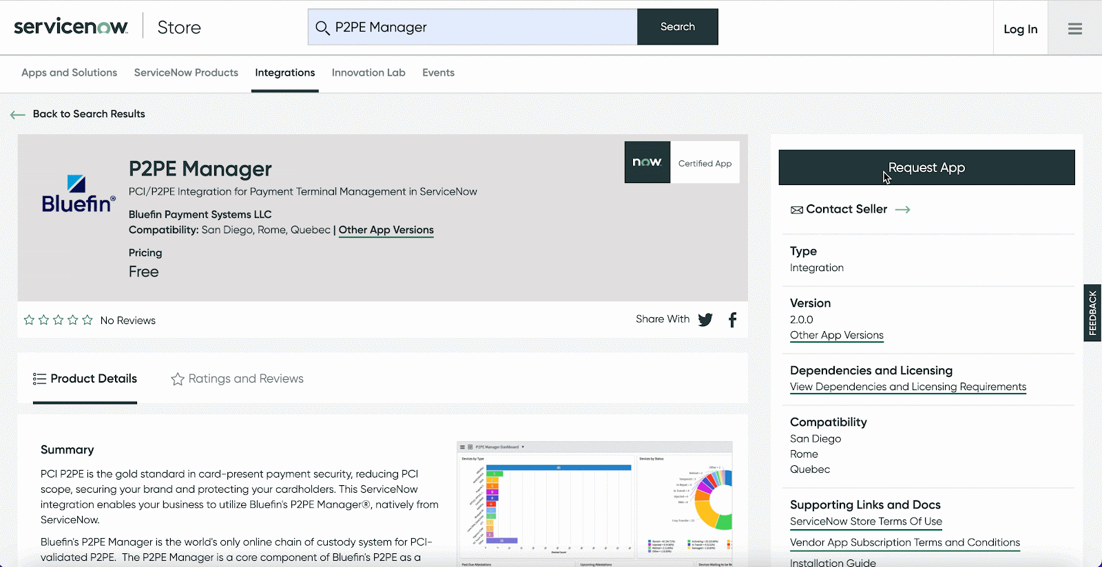 Connect the ServiceNow P2PE Manager App